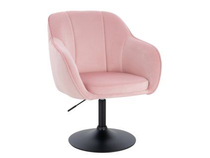 Židle AVOLA VELUR na černém talíři - světle růžová