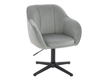 Židle AVOLA VELUR na černém kříži - světle šedá