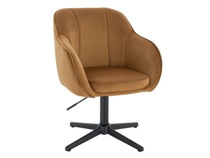 Židle AVOLA VELUR na černém kříži - medová