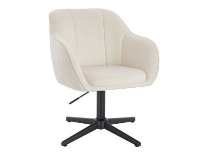 Židle AVOLA VELUR na černém kříži - bílá