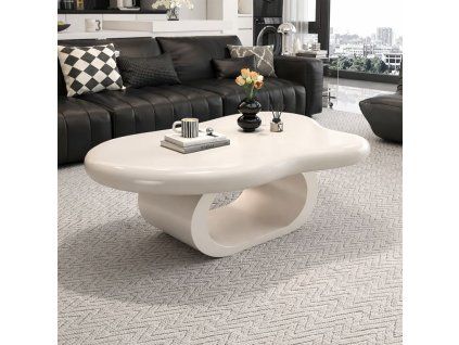 Konferenční stolek DECO – bílý, bílá podnož