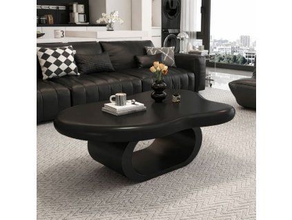 Konferenční stolek DECO – černý, černá podnož