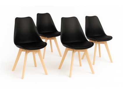 Esszimmerstuhl BALI – Schwarz – Set mit 4 Stück