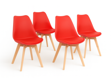 Esszimmerstuhl BALI – Rot – Set mit 4 Stück