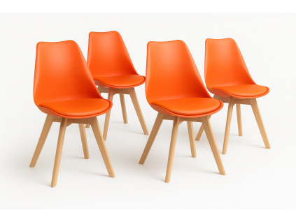 Esszimmerstuhl BALI – Orange – Set mit 4 Stück