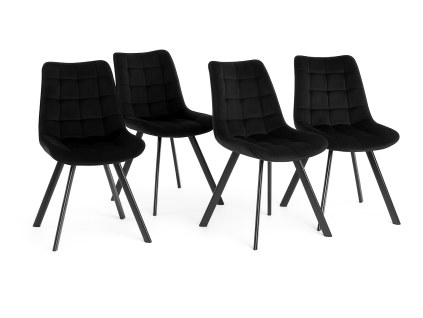 Židle ORLEN VELUR - černá - set 4ks