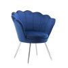 Křeslo FREY VELUR se stříbrnými nohami - modré