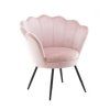 Křeslo FREY VELUR s černými nohami - světle růžové