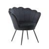 Křeslo FREY VELUR s černými nohami - černé
