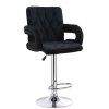 Barová židle BOSTON VELUR na stříbrném talíři - černá