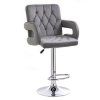 Barová židle BOSTON VELUR na stříbrném talíři - šedá