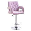 Barová židle BOSTON VELUR na stříbrném talíři - levandule