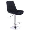Barová židle PARIS VELUR na stříbrném talíři - černá