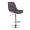 Barová židle PARIS VELUR na stříbrném talíři - šedá