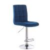 Barová židle TOLEDO VELUR na stříbrném talíři - modrá