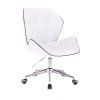 Židle MILANO MAX na stříbrné podstavě s kolečky - bílá
