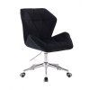 Židle MILANO MAX VELUR na stříbrné podstavě s kolečky - černá