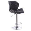 Barová židle MILANO MAX na stříbrném talíři - černá