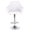 Barová židle ROMA na stříbrné kulaté podstavě - bílá