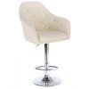 Barová židle ROMA na stříbrné kulaté podstavě - krémová