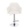 Barová židle ANDORA na stříbrném talíři - bílá