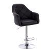 Barová židle ANDORA na stříbrném talíři - černá