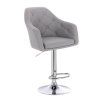 Barová židle ANDORA na stříbrném talíři - šedá
