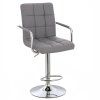 Barová židle VERONA na stříbrném talíři - šedá