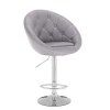 Barová židle VERA na stříbrné kulaté podstavě - šedá