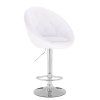Barová židle VERA na stříbrné kulaté podstavě - bílá