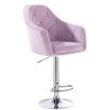 Barová židle ROMA VELUR na stříbrném talíři - levandule