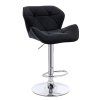 Barová židle MILANO VELUR na stříbrném talíři - černá