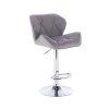 Barová židle MILANO na kulaté stříbrné podstavě - šedá