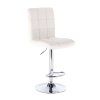 Barová židle TOLEDO na stříbrné kulaté podstavě - bílá