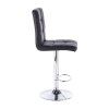 Barová židle TOLEDO na stříbrné kulaté podstavě - černá