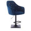 Barová židle ROMA VELUR na černé podstavě - modrá