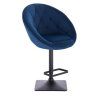 Barová židle VERA VELUR na černé podstavě - modrá