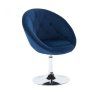 Křeslo VERA VELUR na stříbrném talíři - modré