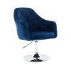 Křeslo ANDORA VELUR  na stříbrném talíři - modré