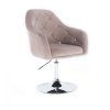 Křeslo ROMA VELUR na stříbrném talíři - světle šedé