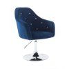 Křeslo ROMA VELUR na stříbrném talíři - modré