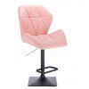 Barová židle MILANO MAX na černé hranaté podstavě - světle růžová
