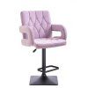 Barová židle BOSTON VELUR na černé hranaté podstavě - levandule