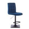 Barová židle TOLEDO VELUR na černé podstavě - modrá