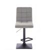 Barová židle TOLEDO VELUR na černé podstavě - světle šedá