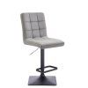 Barová židle TOLEDO VELUR na černé podstavě - světle šedá
