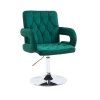 Židle BOSTON VELUR na stříbrném talíři - zelená