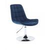 Židle PARIS VELUR na stříbrném talíři - modrá