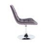 Židle PARIS VELUR na stříbrném talíři - šedá