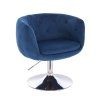 Židle MONTANA  VELUR na stříbrném talíři - modrá